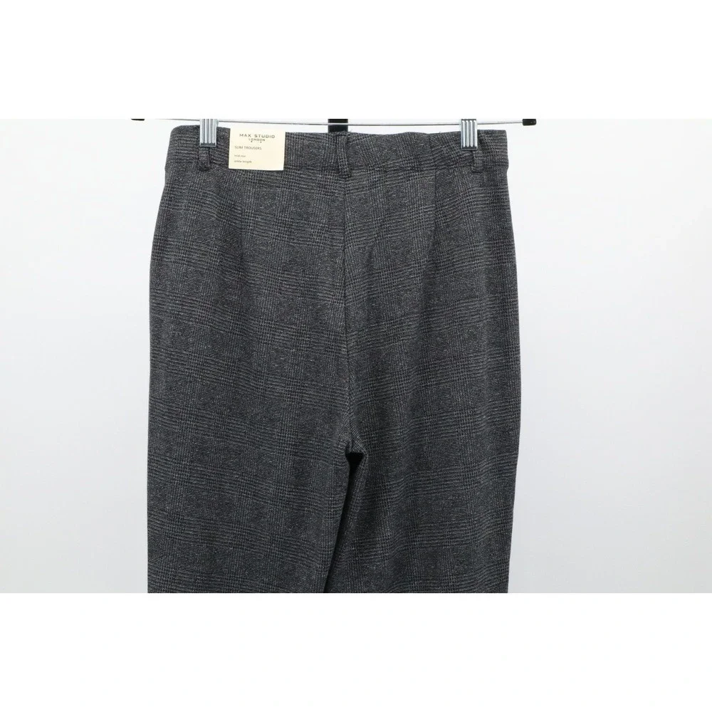 NWT Max Studio Womens Slim Trousers Gray Stretch Mid Rise Ankle Pants Small - Picture 6 of 12